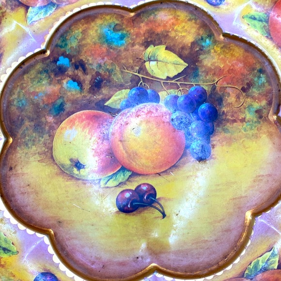 Vintage Daher Metal Tin Fruit Tray Bowl Harvest - Picture 3 of 5